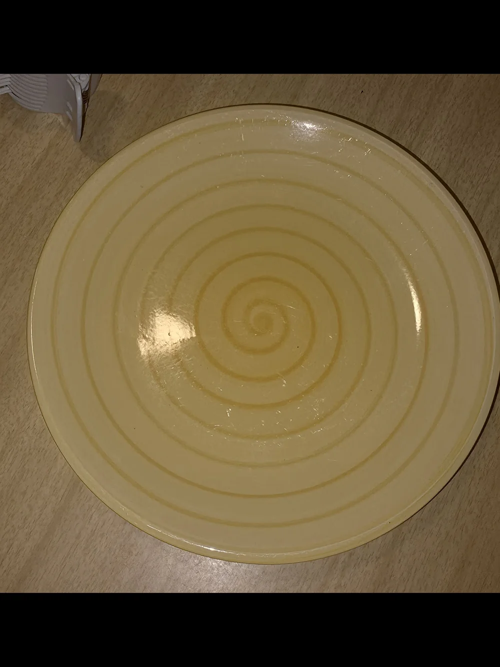 Sunburst Spiral Ceramic Dinner Plate - Yellow